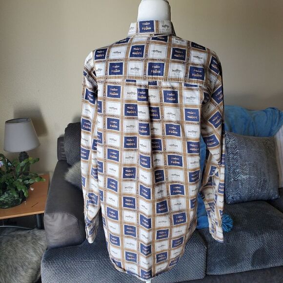 Vintage Woolrich Fish Novelty Print Button down Medium - Picture 5 of 10